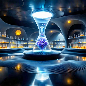 (futuristic:1.33) Research Laboratory With Image, There