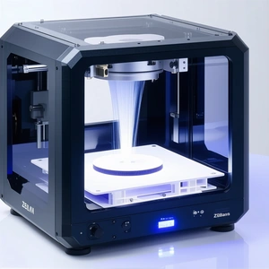 A 3d Printer Is In The Process Of Creating A White Object