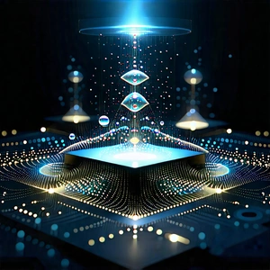 Quantum Computer With (digital:1.34) Particles With Image, There