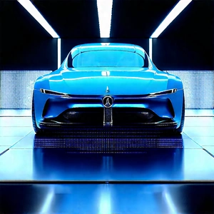 Automotive Technology In Tech Office With Blue Sports