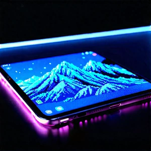 Tablet With Glowing Screen With Cell Phone