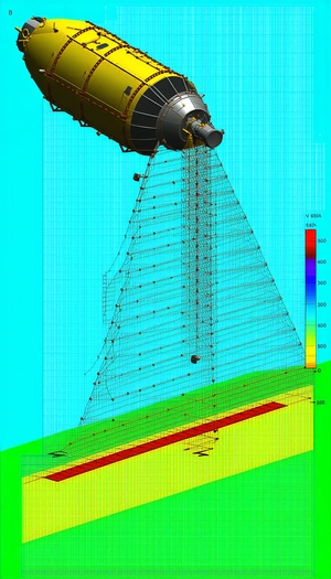 A Computer-generated Image Of A Rocket Is Shown In A Blue Background