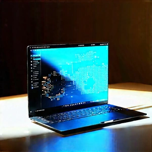 Laptop With Data Visualization With Laptop Computer