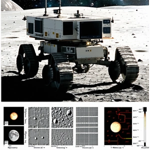 A Large Robotic Vehicle, Possibly A Rover, On A Rocky Surface