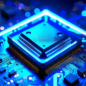 Microchip with blue light (glow:1.29)
