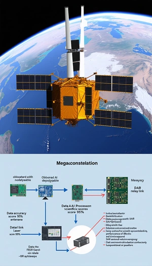 A Large Satellite, Possibly A Space Station, Floating In The Sky