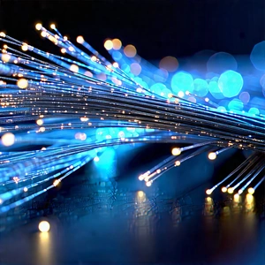 Close-up Of Fiber Optic Cables With Close-up Blue