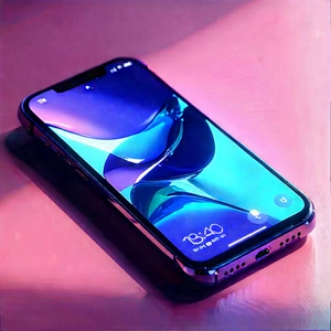 Smartphone With Digital Artwork With Smartphone Blue