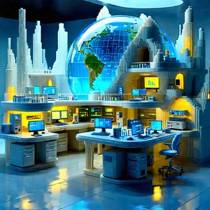 (futuristic:1.45) research laboratory