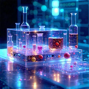 Futuristic Research Laboratory With Image