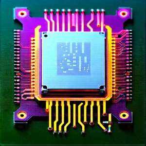 Microchip with neon accents