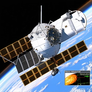 A Spacecraft With A Large Dome On Top, Flying Through The Sky