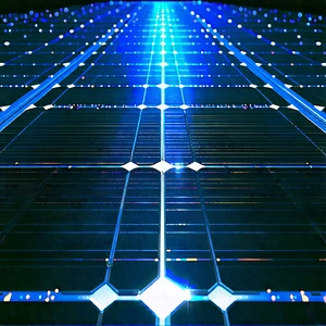 Solar Panel With Holographic Projection With Close-up Solar