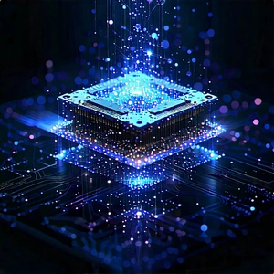 Quantum Computer With (digital:1.24) Particles With Image, There
