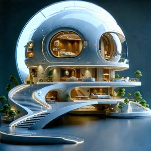 Futuristic Smart Home With Image, There