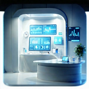 Healthcare Technology In Tech Office With Futuristic Office