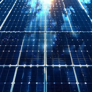 Solar panel with digital particles