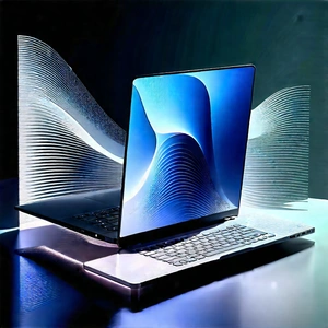 Laptop With Data Visualization With Laptop Computer
