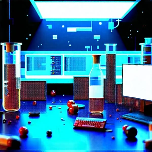 Entertainment Technology In Modern Laboratory With Computer Desk