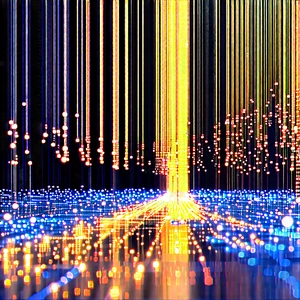 Close-up Of Fiber Optic Cables With Close-up Brightly