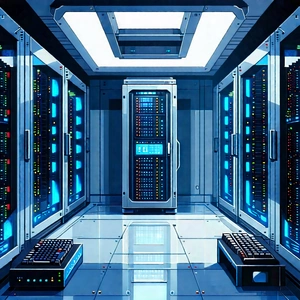 (futuristic:1.49) Server Room With Image, There
