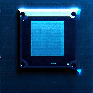 Microchip with blue light glow