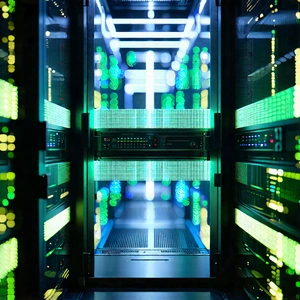Server rack with holographic projection