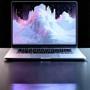 Laptop With Data Visualization With Laptop Computer