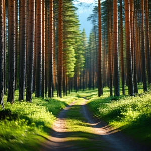 Nature Professional Photography: Path through pine forest