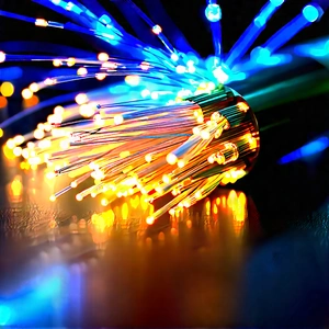 Close-up Of Fiber Optic Cables With Close-up Bunch