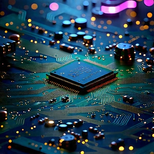 Close-up of electronic circuit