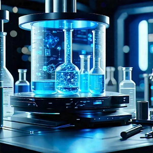 (futuristic:1.18) Research Laboratory With Image, There