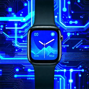 Smart Watch With Streaming Content With Blue Watch