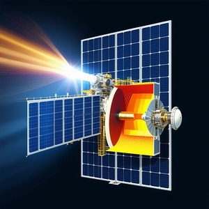 A Spacecraft With A Solar Panel On Its Side