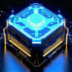 Quantum computer with neon accents