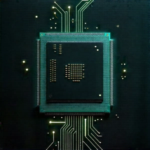 Close-up of microprocessor