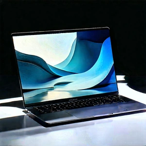 Laptop With Digital Artwork With Black Laptop
