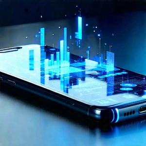 Smartphone With Data Visualization With Cell Phone