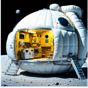 A Large White Dome-shaped Structure, Which Appears To Be A Space Station Or A Spacecraft