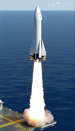 A Rocket Is Flying Through The Air, Leaving A Trail Of Smoke Behind It