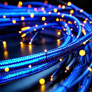 Close-up Of Fiber Optic Cables With Close-up Blue