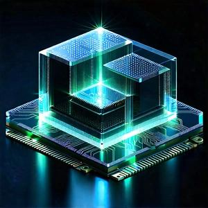 Quantum Computer With Data Streams With Close-up Computer