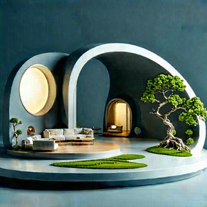 Futuristic Smart Home With Small Model