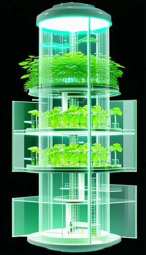 A Large, Multi-level Building Is Filled With A Variety Of Plants
