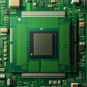Tech Concept Art: Close-up of microprocessor