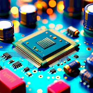 Tech Oil Painting: Close-up of microprocessor