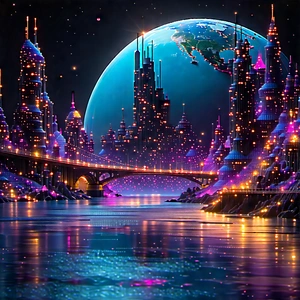 Machine Learning Visualization With Futuristic Cityscape