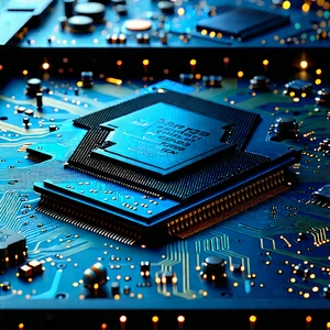 Close-up of microprocessor