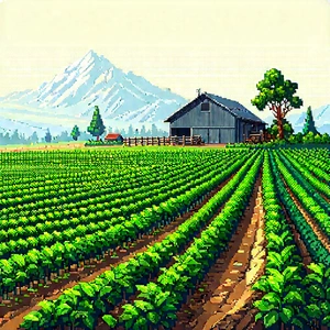 Agricultural Technology In Design Studio With Painting Farm