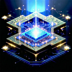Quantum computer with (digital:1.5) particles